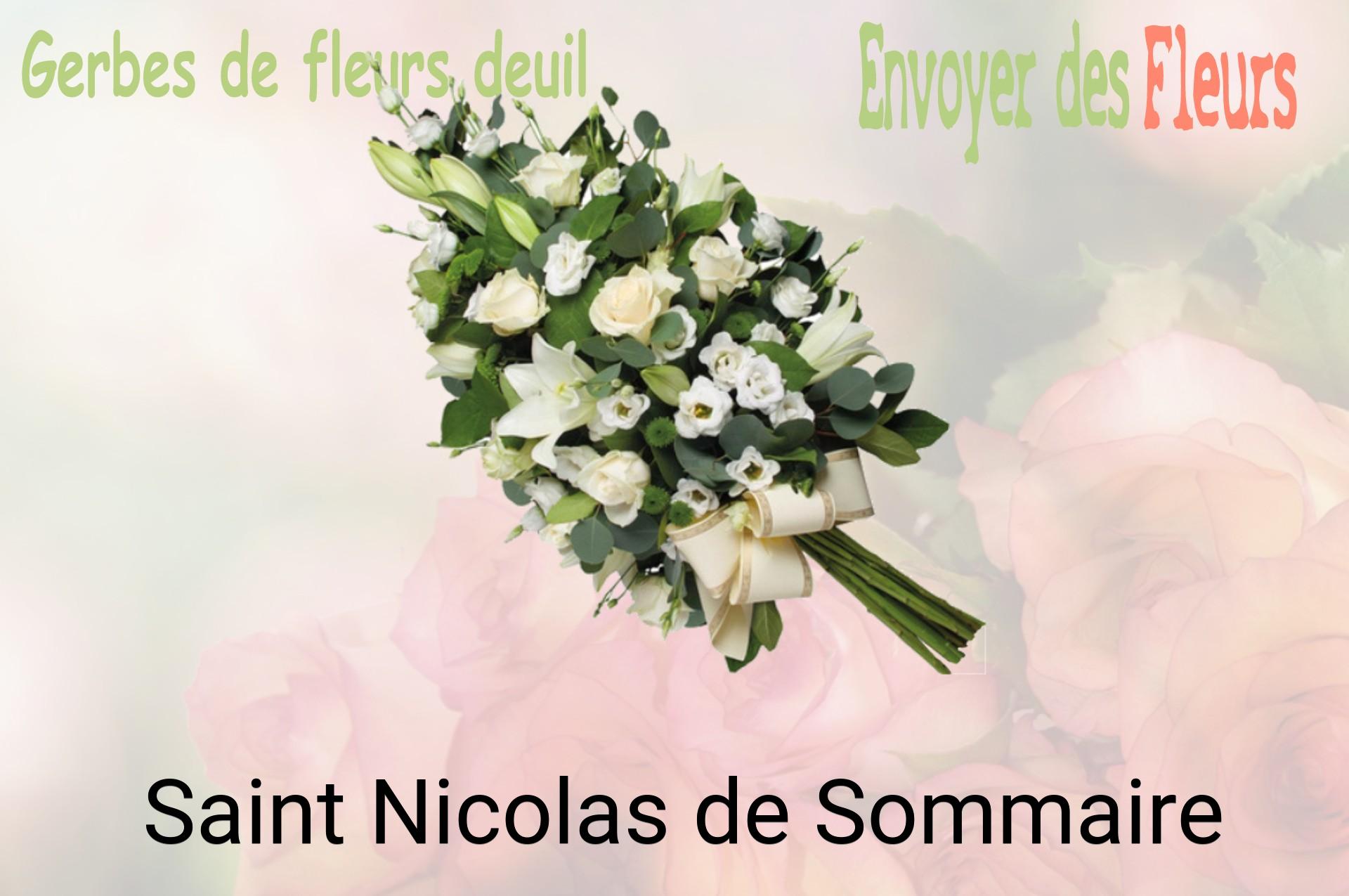 Gerbe de fleurs de deuil livrée à Saint-Nicolas-de-Sommaire